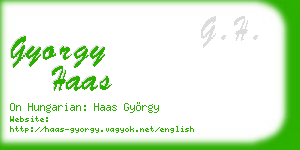 gyorgy haas business card